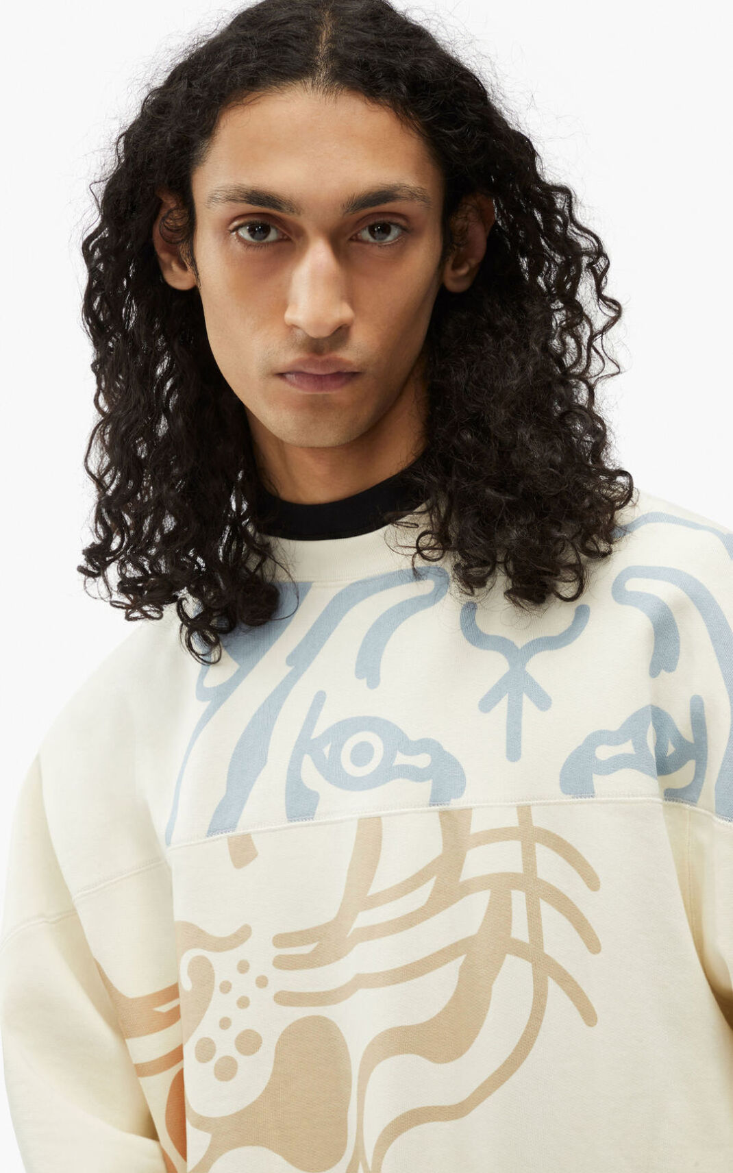 Sweat Kenzo K Tiger oversized Homme Blanche | AJWH-37651